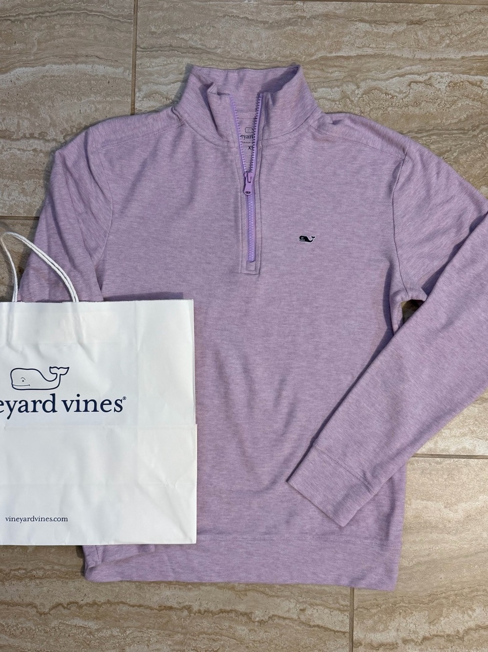Vineyard Vines Men's Lavender Quarter-Zip Pullover